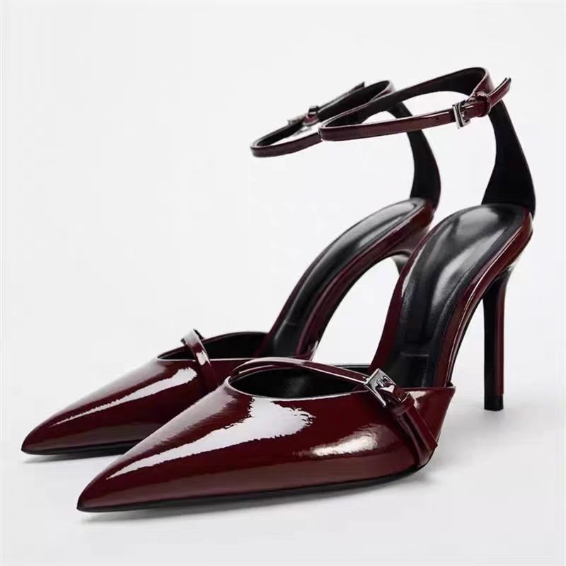 Leather Classic Strap - Sandal Wanita Hak Tinggi Seksi Musim