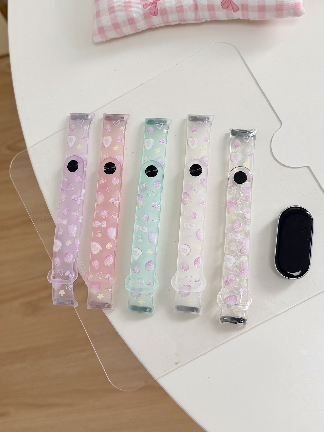 Tali TPU Motif Pita Stroberi S - Android Smartwatch Accessories ulasan dan harga