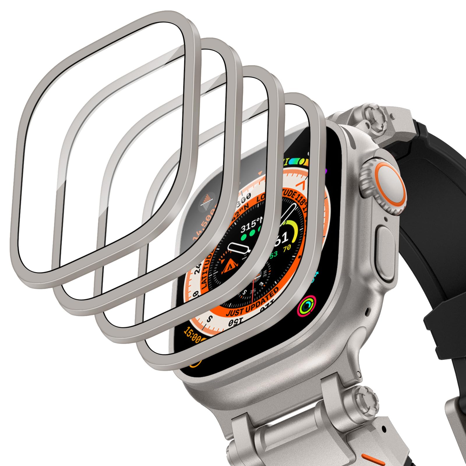 Casing Aloi Aluminium + Kaca T - Smartwatch Straps & Accessories ulasan dan harga